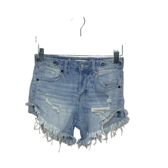 Altar'd State Denim Jean Shorts with Belt Loops High Rise All Button up Size 24 - Picture 1 of 12